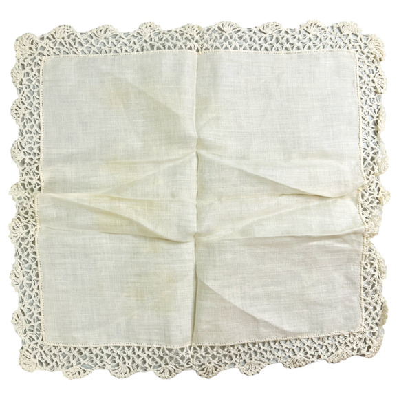 Vintage Handkerchief Lot Buy it Now 5 Embroidered Crochet Solid Floral Pink READ - Picture 3 of 16